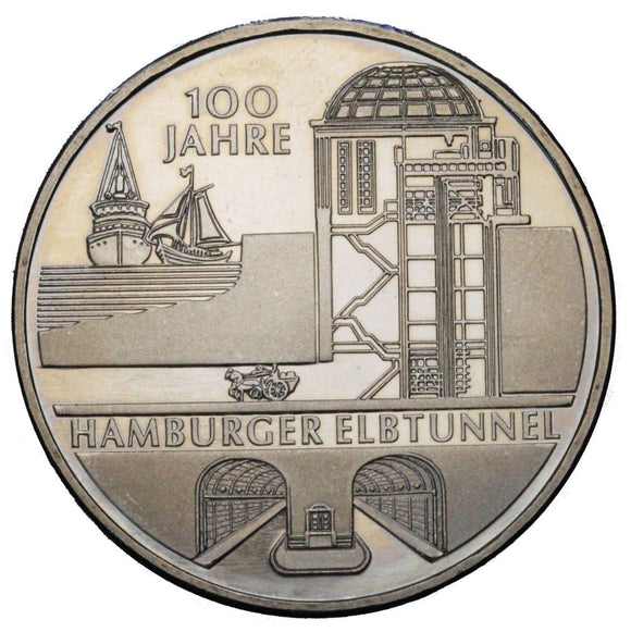 2011 - Niemcy - 10 Euro - 100-lecie Tunelu w Hamburgu