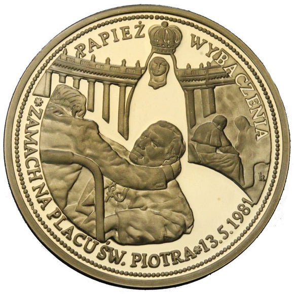 Medal - Zamach na placu św. Piotra - Jan Paweł II-Karol Wojtyła