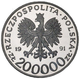 1991 - Polska - 200000 zł - 70 lat MT Poznańskich 1921-1991