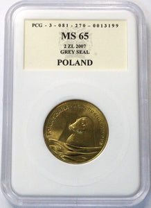 2007 - Polska - 2 zł - Foka Szara - MS65 PCG