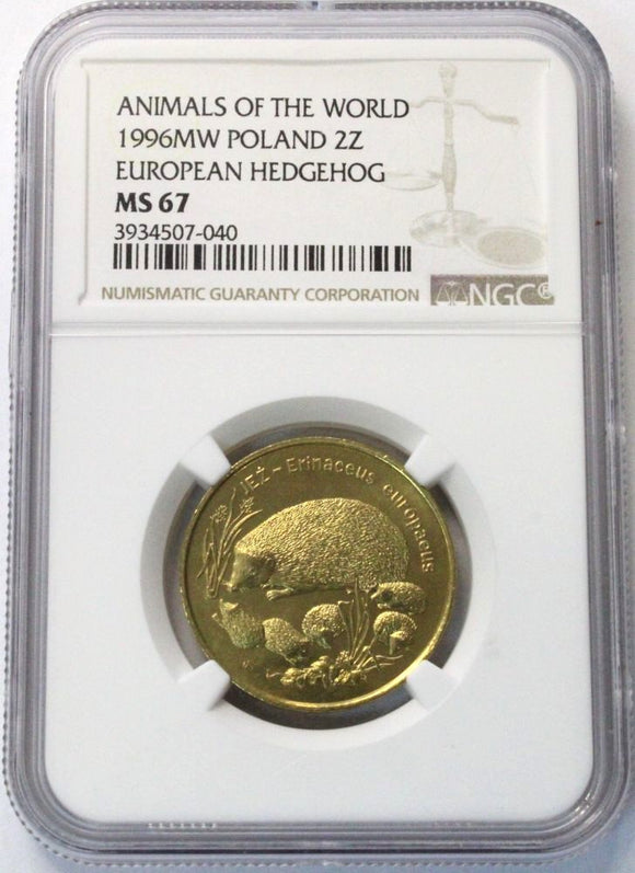 1996 - Polska - 2 zł - Jeż - MS67 NGC