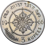 1966 - Bhutan - 3 Rupees