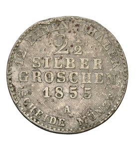 1855 - Niemcy - 2,5 Srebrnego Grosza