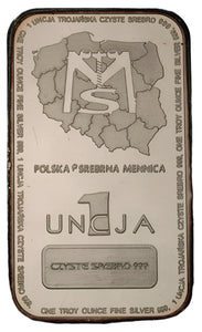 1 uncja - Polska Srebrna Mennica - sztabka