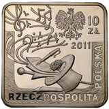 2011 - Polska - 10 zł - Jeremi Przybora, Jerzy Wasowski - kwadrat