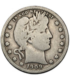 1909 - USA - 1/4 Dolara - Barber Quarter Dollar