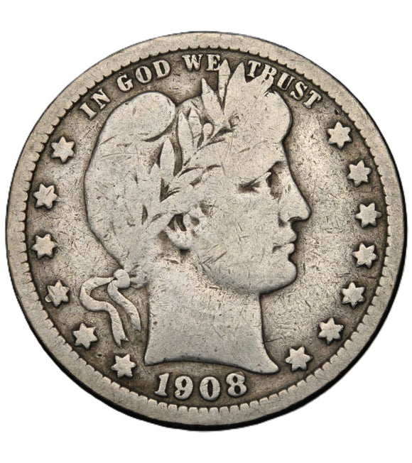 1908 - USA - 1/4 Dolara - Barber Quarter Dollar
