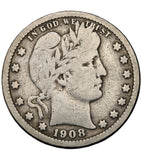 1908 - USA - 1/4 Dolara - Barber Quarter Dollar