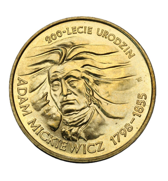 1998 - Polska - 2 zł - 200-lecie Urodzin Adama Mickiewicza