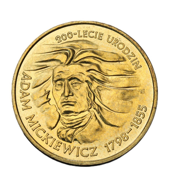 1998 - Polska - 2 zł - 200-lecie Urodzin Adama Mickiewicza
