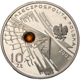 2002 - Polska - 10 zł - XVII Mistrzostwa Świata w Piłce Nożnej - bursztyn