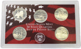 2001 - USA - Zestaw - Zestaw 5 srebrnych monet - Monety Stanowe