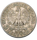 1933 - Polska - 5 zł - Polonia (głowa kobiety)