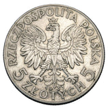 1933 - Polska - 5 zł - Polonia (głowa kobiety)