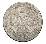1934 - Polska - 5 zł - Polonia (Głowa Kobiety)