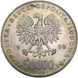 1988 - Polska - 50000 zł - Józef Piłsudski
