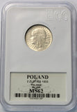 1933 - Polska - 2 zł - Polonia (głowa kobiety) - MS62 GCN ECC