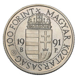 1991 - Węgry - 100 Forint - Wizyta Jana Pawła II