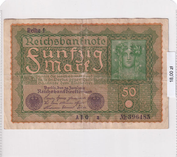 1919 - Niemcy - 50 Marek <br> 396485