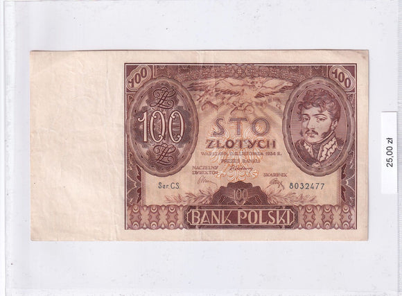 1934 - Polska - 100 Złotych <br> C.S. 8032477