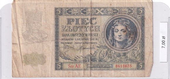 1941 - Polska - 5 Złotych <br> AE 8418635