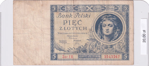 1930 - Polska - 5 Złotych <br> EB. 5545267