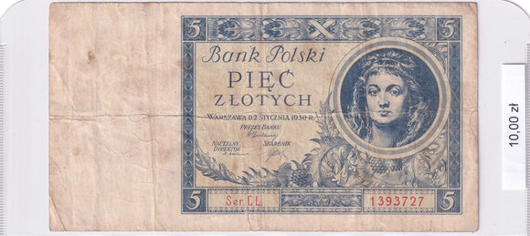 1930 - Polska - 5 Złotych <br> CL. 1393727