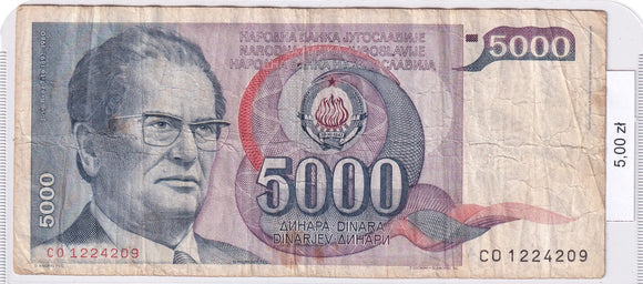 1985 - Jugosławia - 5000 Dinarów <br> CO 1224209