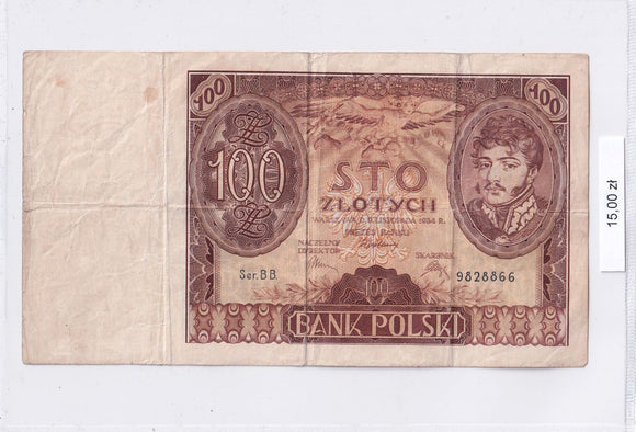 1934 - Polska - 100 Złotych <br> BB. 9828866