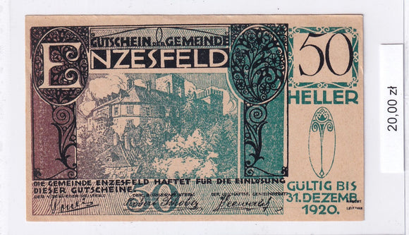 1920 - Austria - 50 Heller