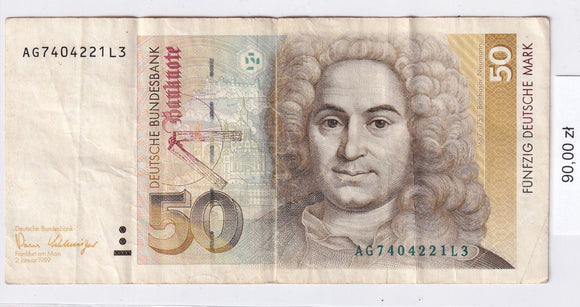 1989 - Niemcy - 50 Marek <br> AG7404221L3