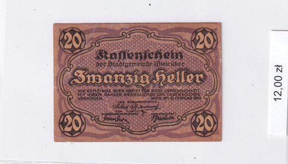 1920 - Austria - 20 Heller