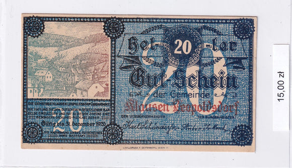 1920 - Austria - 20 Heller