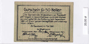 1920 - Austria - 50 Heller