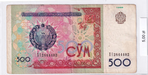 1999 - Uzbekistan - 500 Sumów <br> XI2844402
