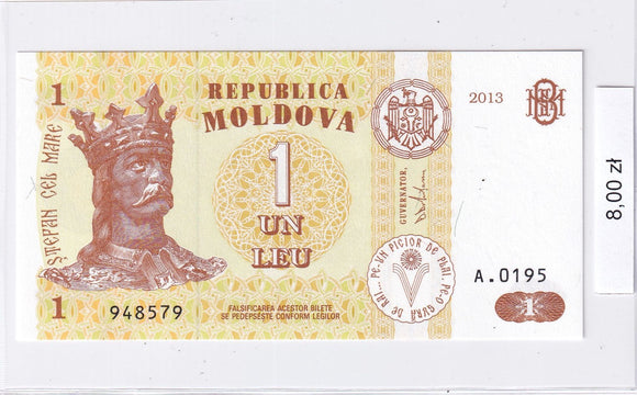 2013 - Mołdawia - 1 Leu <br> 948579