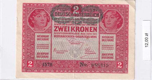 1917 - Austria - 2 Korony <br> 858515