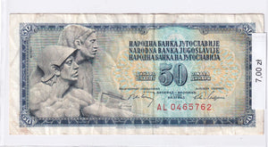 1968 - Jugosławia - 50 Dinarów <br> AL 0465762