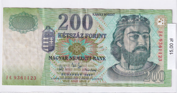 2007 - Węgry - 200 Forint <br> FC 9361123