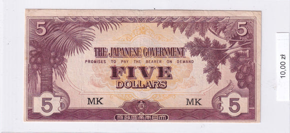 1942-1945 - Malezja - 5 Dolarów <br> MK