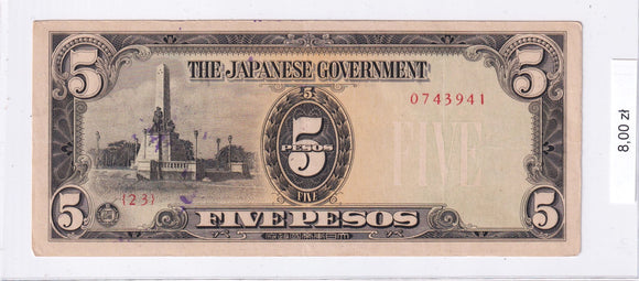 1943 - Filipiny - 5 Pesos <br> 743941
