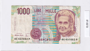 1990 - Włochy - 1000 Lirów <br> BE637062P