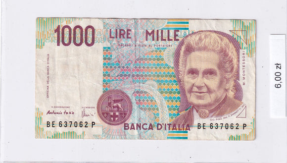 1990 - Włochy - 1000 Lirów <br> BE637062P