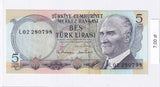 1976 - Turcja - 5 Lirów <br> L02280798