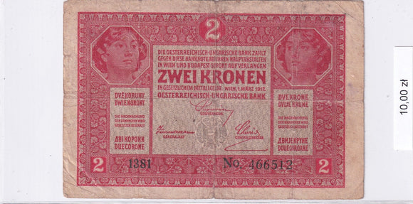 1917 - Austria - 2 Korony <br> 466512