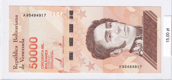 2019 - Wenezuela - 50000 Boliwarów <br> A95484917