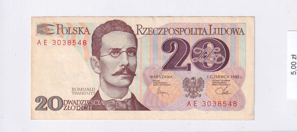 1982 - Polska - 20 Złotych <br> AE 3038548
