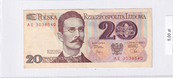 1982 - Polska - 20 Złotych <br> AE 3038540