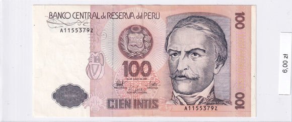 1987 - Peru - 100 Intis <br> A1155379Z
