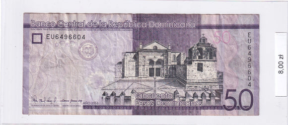 2016 - Dominikana - 50 Pesos <br> EU6496604